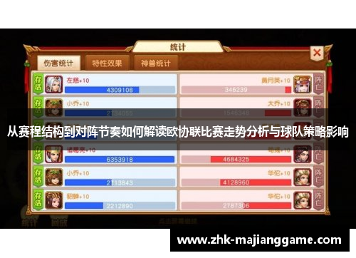 从赛程结构到对阵节奏如何解读欧协联比赛走势分析与球队策略影响